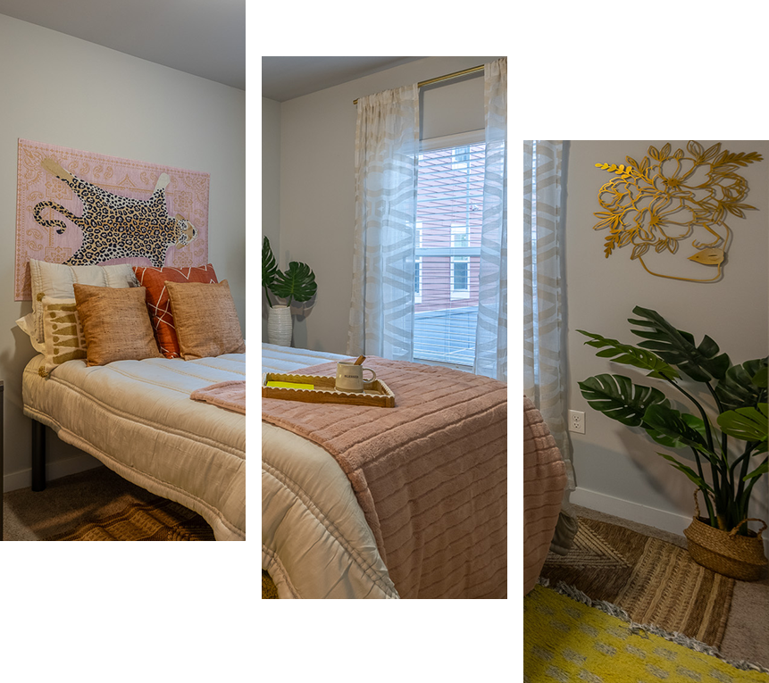 student apartment bedroom